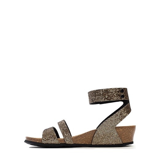 BACKSUN Sandały &quot;Camiri&quot; w kolorze złotym na koturnie 36 Limango Polska