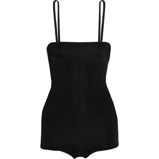 Satin-piqué bodysuit net-a-porter czarny satyna