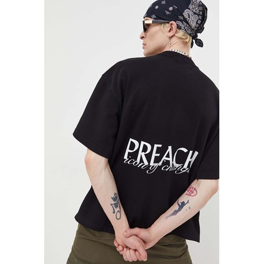 Preach t-shirt bawełniany kolor czarny gładki Preach M ANSWEAR.com