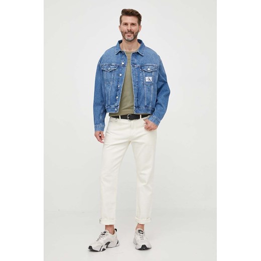 Calvin Klein Jeans kurtka jeansowa męska kolor niebieski przejściowa oversize S ANSWEAR.com