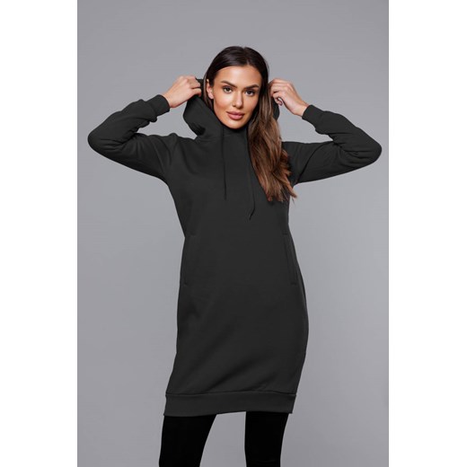 Długa bluza dresowa czarna (YS10005-3) ze sklepu goodlookin.pl w kategorii Bluzy damskie - zdjęcie 157137024