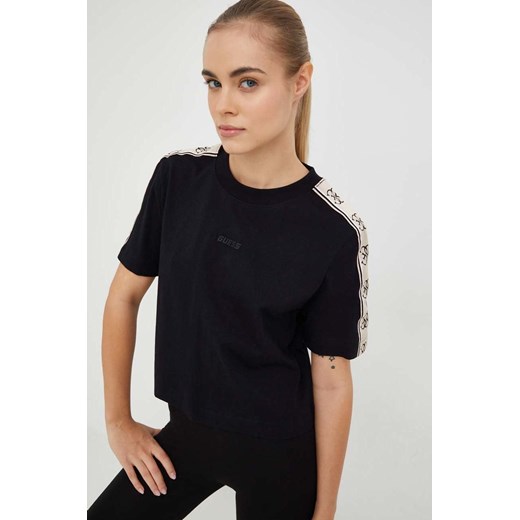 Guess t-shirt bawełniany BRITNEY kolor czarny V3RI08 I3Z14 ze sklepu ANSWEAR.com w kategorii Bluzki damskie - zdjęcie 157140414