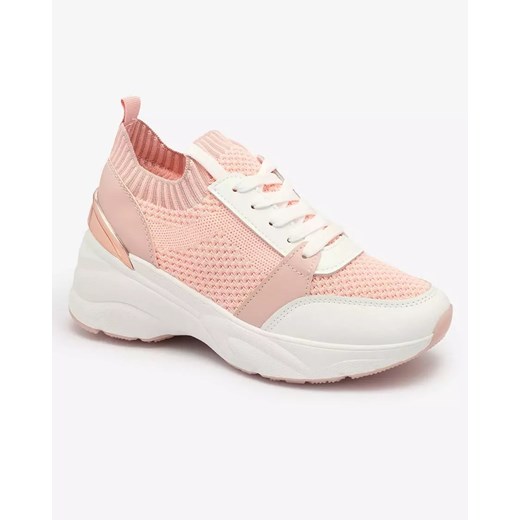 Buty sportowe damskie różowe Royalfashion.pl sneakersy na platformie 