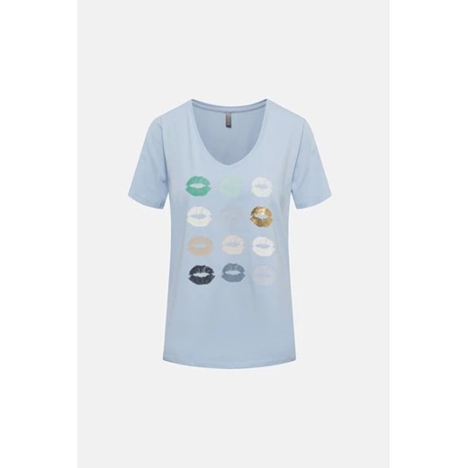 CULTURE T-shirt - Niebieski jasny - Kobieta - L (L) Culture L (L) okazyjna cena Halfprice