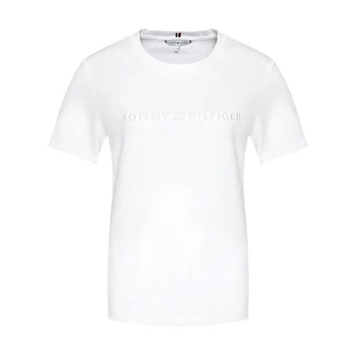 Tommy Hilfiger T-Shirt Tonal C-Nk WW0WW31292 Biały Regular Fit Tommy Hilfiger L okazja MODIVO