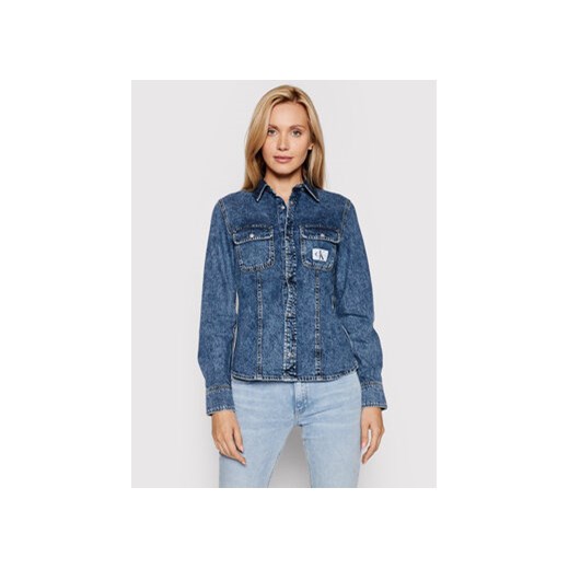 Calvin Klein Jeans Koszula jeansowa J20J216145 Niebieski Slim Fit XS okazyjna cena MODIVO