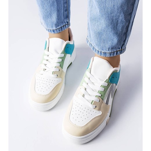 Buty sportowe damskie Bm w stylu casual tkaninowe wielokolorowe na platformie