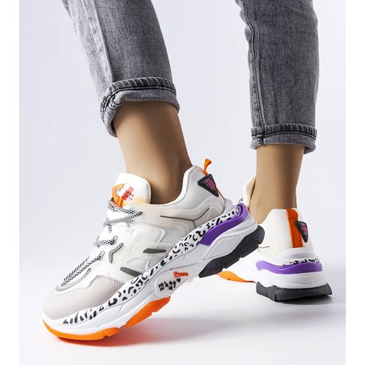 Buty sportowe damskie Bm sneakersy sznurowane na platformie