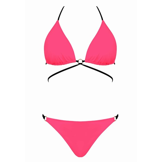 Strój kąpielowy Bikini trójkątne miseczki - Jey-Lo Fluo Pink Dystrybucja Miss Lou XS (34) Miss Lou - stroje kąpielowe