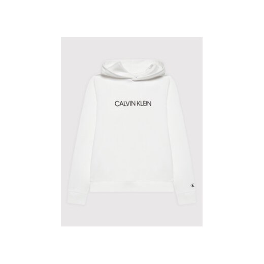 Calvin Klein Jeans Bluza Institutional Logo IU0IU00163 Biały Regular Fit 10Y MODIVO