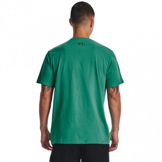 Męski t-shirt z nadrukiem Under Armour Sportstyle LC SS - zielony ze sklepu Sportstylestory.com w kategorii T-shirty męskie - zdjęcie 157277974