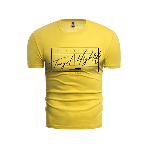 koszulka 483a - żółta ze sklepu Risardi w kategorii T-shirty męskie - zdjęcie 157293532