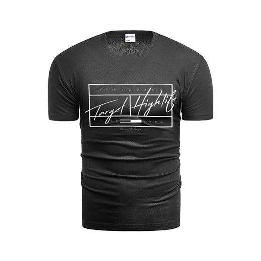 Męska koszulka 483a - czarna ze sklepu Risardi w kategorii T-shirty męskie - zdjęcie 157293534