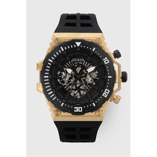 Guess zegarek męski kolor czarny ze sklepu ANSWEAR.com w kategorii Zegarki - zdjęcie 157304893