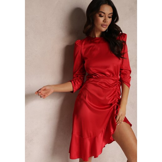 Czerwona Sukienka Periphae Renee M okazyjna cena Renee odzież