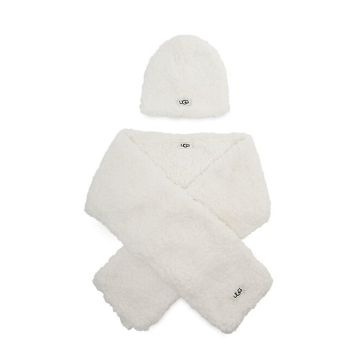 Zestaw Szalik i Czapka Ugg K Sherpa Beanie And Scarf Set 20985 Ivory 2_4 okazja eobuwie.pl