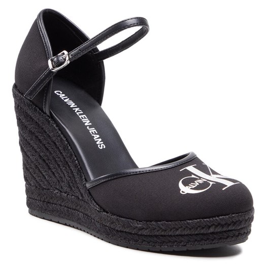 Espadryle Calvin Klein Jeans Wedge Sandal Close Toe Co YW0YW00150 Black BDS 41 promocja eobuwie.pl