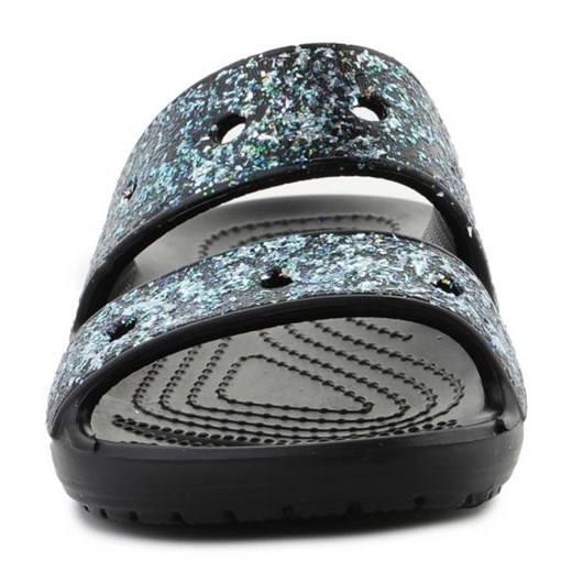 Klapki Crocs Classic Glitter Sandal Jr 207788-0C4 czarne Crocs 37 ButyModne.pl