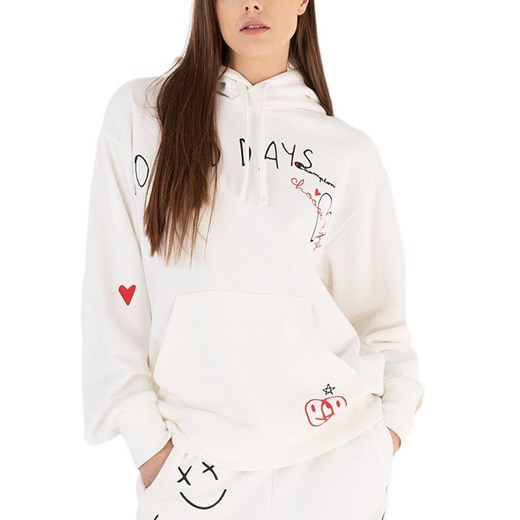 Bluza Champion Hooded Sweatshirt 116274-WW036 - biała ze sklepu streetstyle24.pl w kategorii Bluzy damskie - zdjęcie 157461274