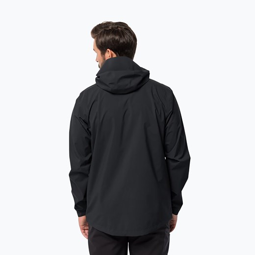 Kurtka przeciwdeszczowa męska Jack Wolfskin Elsberg 2.5L czarna 1115881_6000_003 Jack Wolfskin M okazja sportano.pl