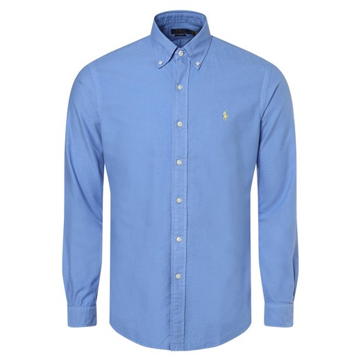 Polo Ralph Lauren Koszula męska Mężczyźni Modern Fit Bawełna niebieski jednolity button down ze sklepu vangraaf w kategorii Koszule męskie - zdjęcie 157476801