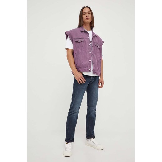 Levi&apos;s bezrękawnik jeansowy męski kolor fioletowy przejściowy XS ANSWEAR.com