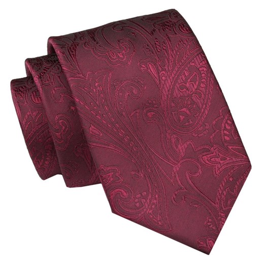 Męski Krawat Angelo di Monti - Ciemnoczerwony, Faktura KRADM2033 ze sklepu JegoSzafa.pl w kategorii Krawaty - zdjęcie 157485950