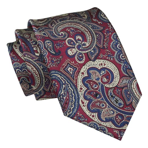 Męski Krawat Angelo di Monti - Duży Wzór Orientalny KRADM2041 ze sklepu JegoSzafa.pl w kategorii Krawaty - zdjęcie 157485962