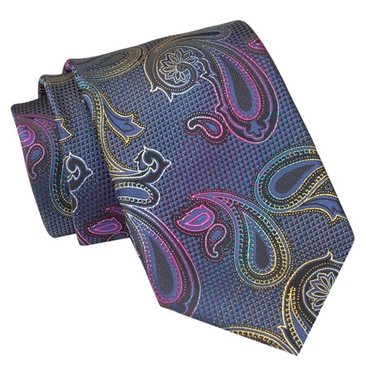 Męski Krawat Angelo di Monti - Kolorowe Paisley KRADM2025 ze sklepu JegoSzafa.pl w kategorii Krawaty - zdjęcie 157485980