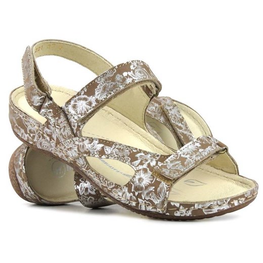 Lekkie sandały damskie na płaskiej podeszwie - Helios Komfort 221, beż 2 ze sklepu ulubioneobuwie w kategorii Sandały damskie - zdjęcie 157491194