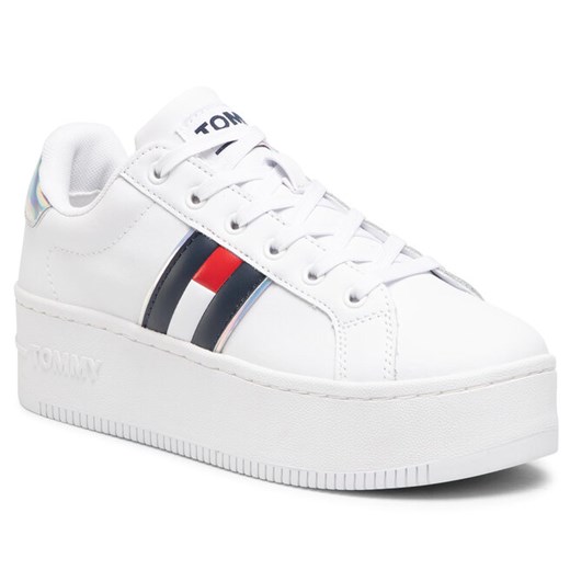 Sneakersy Tommy Jeans Iridescent Iconic Sneaker White YBR Tommy Jeans 38 promocyjna cena eobuwie.pl