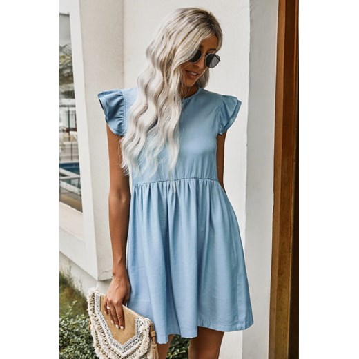 Błękitna sukienka z rękawkiem Juliett XL/XXL 42/44 E-Shop