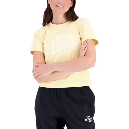 Koszulka New Balance WT31554RAW - żółte ze sklepu streetstyle24.pl w kategorii Bluzki damskie - zdjęcie 157516574