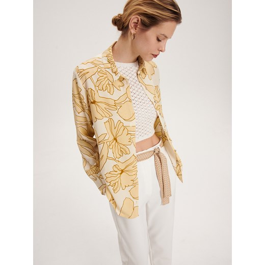 Reserved - Koszula z Lenzing™ Ecovero™ - Kremowy Reserved XXL Reserved