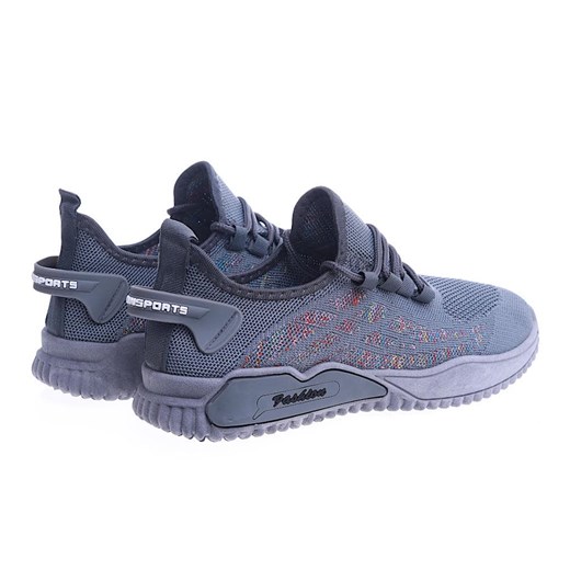 Szare męskie buty sportowe z elastycznego materiału /C1-1 14194 S237/ 42 Pantofelek24.pl Jacek Włodarczyk