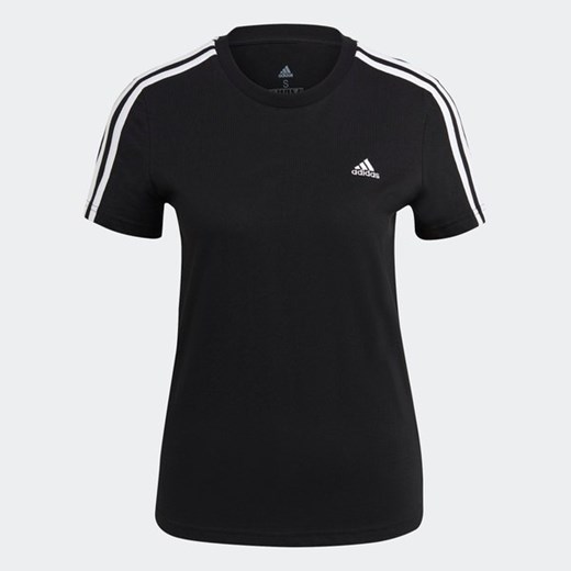 Koszulka damska Loungewear Essentials Slim 3-Stripes Tee Adidas XS promocyjna cena SPORT-SHOP.pl