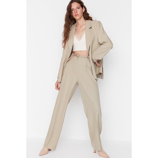 trendyol Spodnie w kolorze beżowym Trendyol 36 Limango Polska