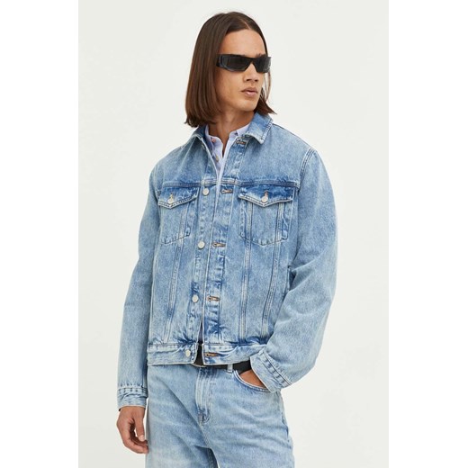 Samsoe Samsoe kurtka jeansowa męska kolor niebieski przejściowa oversize ze sklepu ANSWEAR.com w kategorii Kurtki męskie - zdjęcie 157545663