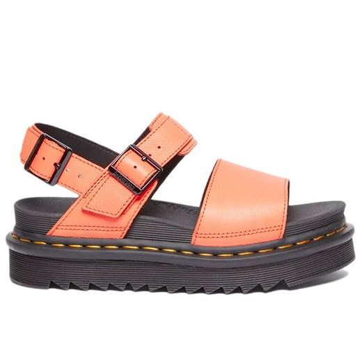 Sandały damskie pomarańczowe Dr Martens letnie casualowe na platformie płaskie