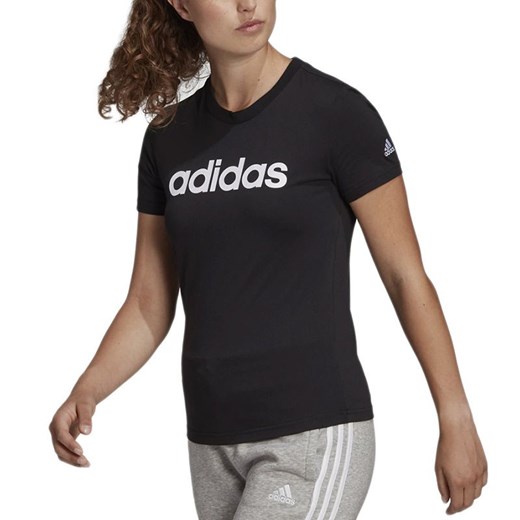 Bluzka damska Adidas z okrągłym dekoltem z napisami z krótkimi rękawami 
