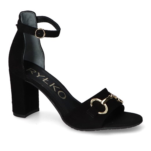 Sandały Ryłko 9HBI6_T4_14 Czarne zamsz ze sklepu Arturo-obuwie w kategorii Sandały damskie - zdjęcie 157548861