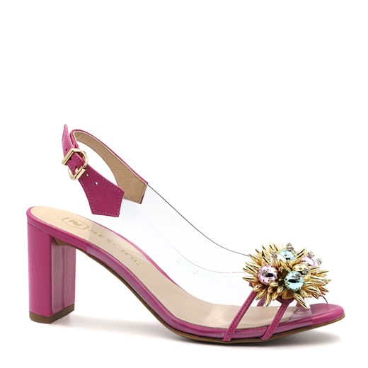 Różowe przezroczyste sandały 72F ze sklepu NESCIOR w kategorii Sandały damskie - zdjęcie 157555652