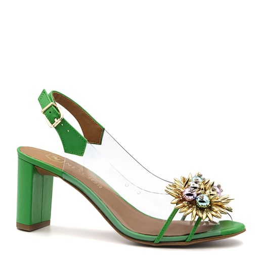 Zielone przezroczyste sandały 72F ze sklepu NESCIOR w kategorii Sandały damskie - zdjęcie 157555670