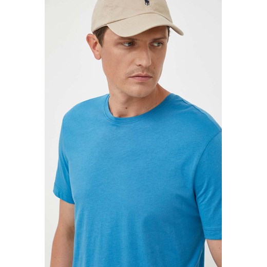T-shirt męski niebieski United Colors Of Benetton z krótkimi rękawami 