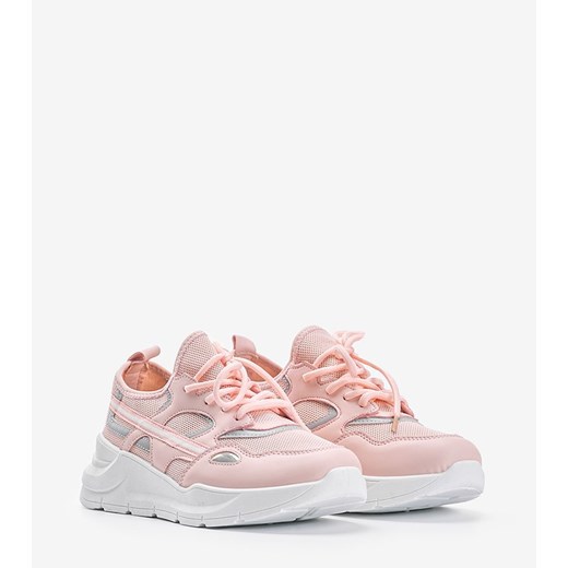 Buty sportowe damskie Gemre sneakersy sznurowane różowe 