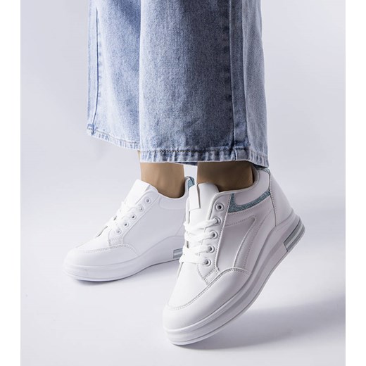 Białe sneakersy z brokatowymi wstawkami Bonevil ze sklepu gemre w kategorii Buty sportowe damskie - zdjęcie 157576401