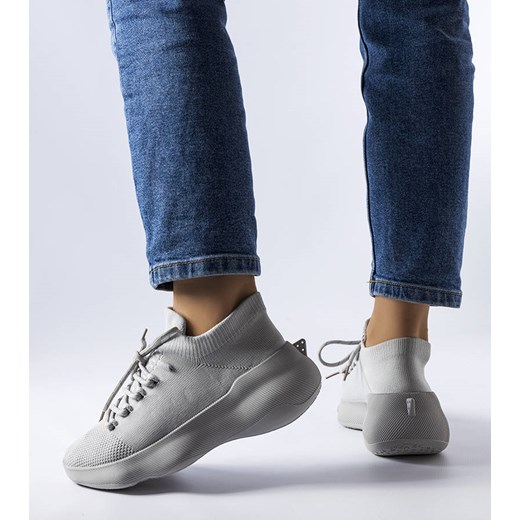 Szare materiałowe buty sportowe Lavallée ze sklepu gemre w kategorii Buty sportowe damskie - zdjęcie 157577012