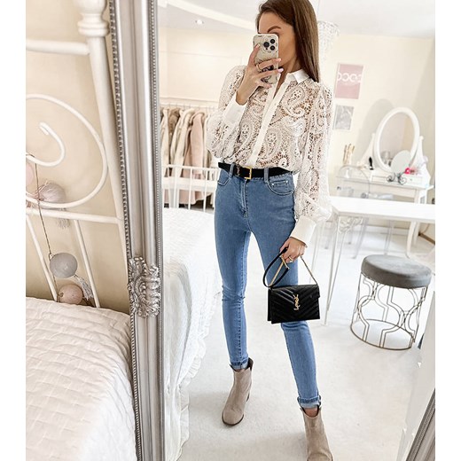 Niebieskie jeansy w stylu push-up Loring M okazja gemre