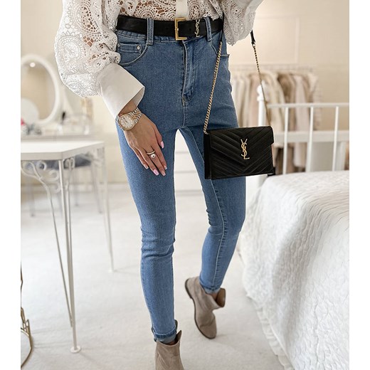 Niebieskie jeansy w stylu push-up Loring M gemre okazja