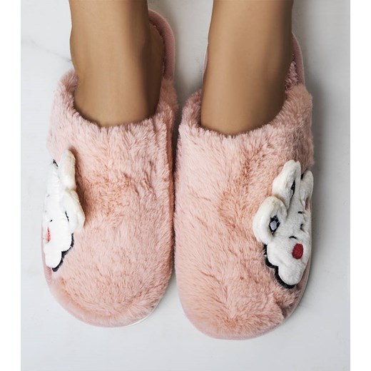Jasnoróżowe miękkie kapcie Half Bunny ze sklepu gemre w kategorii Kapcie damskie - zdjęcie 157579474